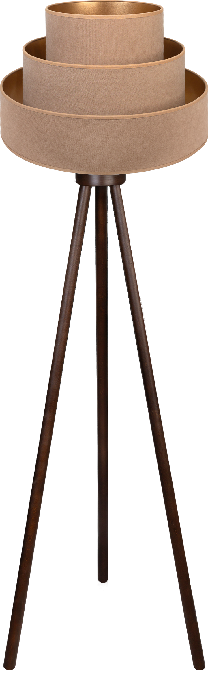Lampa podłogowa DUOLLA LUNETA CAPPUCINO 750244 beżowy/złoty 1xE27 średn.45cm