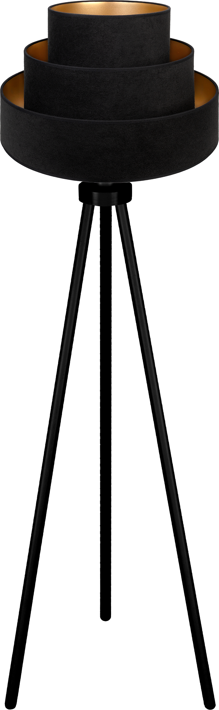 Lampa podłogowa DUOLLA LUNETA NERO 750633 czarny/złoty 1xE27 średn.45cm