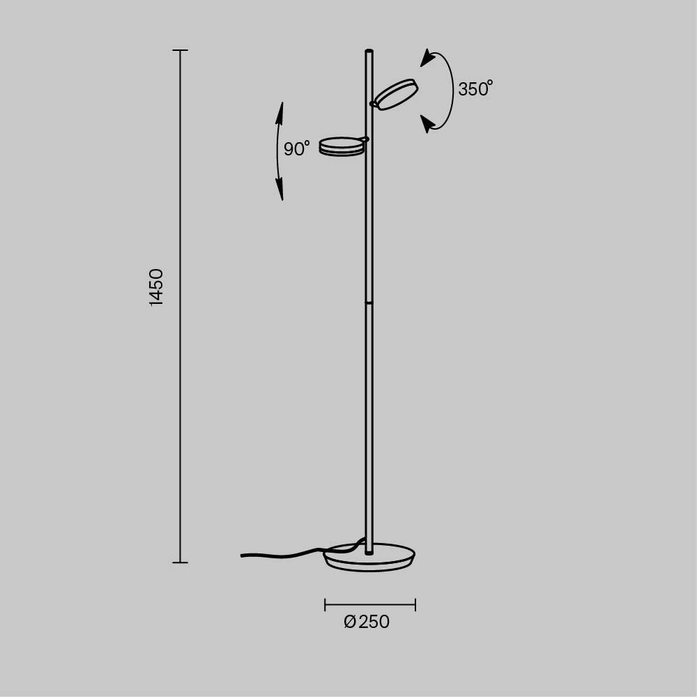 Lampa podłogowa Maytoni Fad IP20 x MOD070FL-L12B3K | Czarny