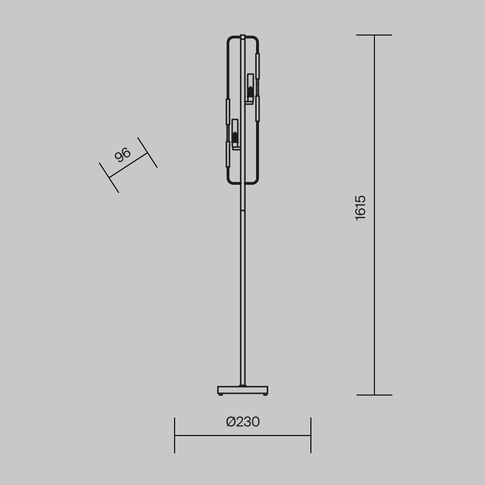 Lampa podłogowa Maytoni Marmo IP20 2xG9 MOD099FL-02G | Mosiądz