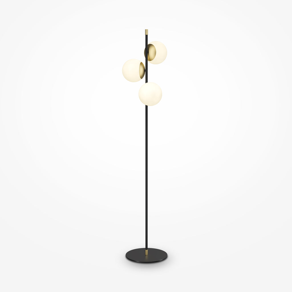 Lampa podłogowa Maytoni Nostalgia IP20 3xE14 MOD048FL-03G | Czarno-złoty