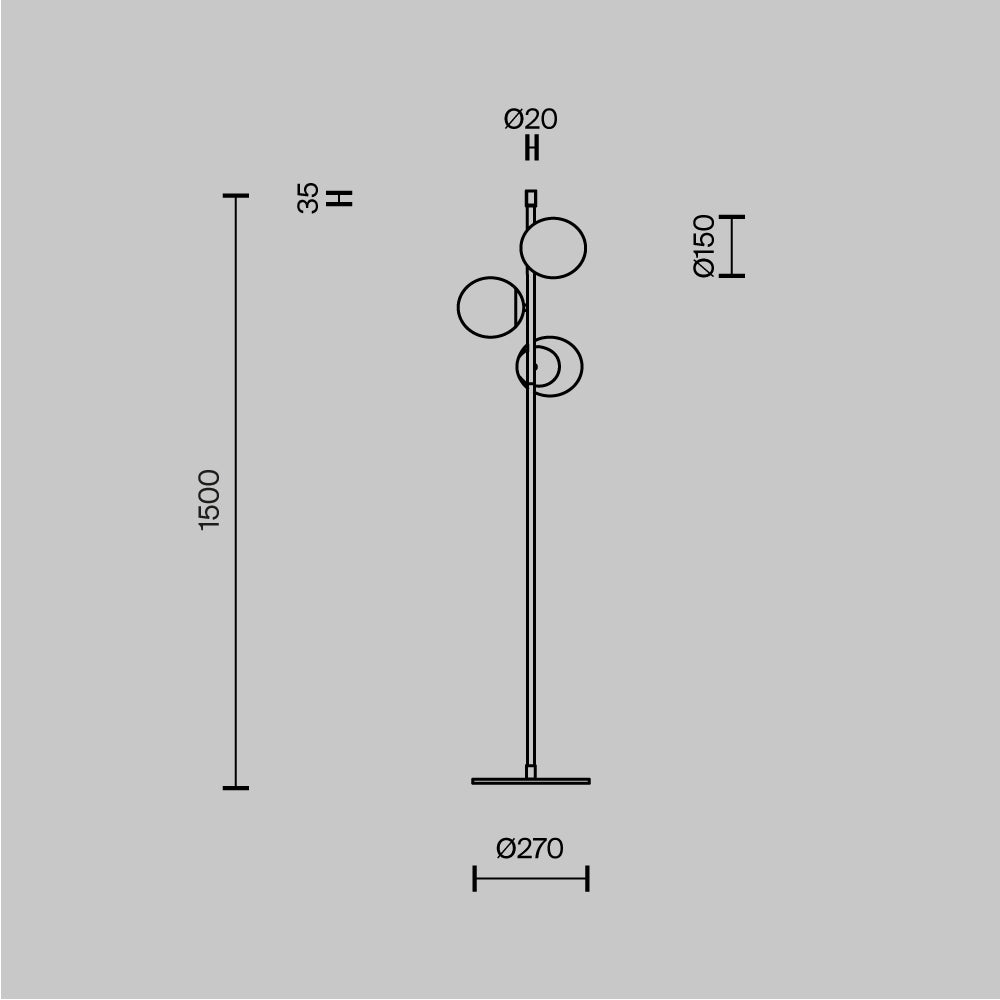 Lampa podłogowa Maytoni Nostalgia IP20 3xE14 MOD048FL-03G | Czarno-złoty