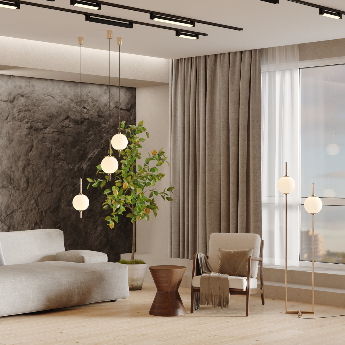 Lampa podłogowa Maytoni The Sixth Sense IP20 x Z020FL-L12BS3K | Mosiądz