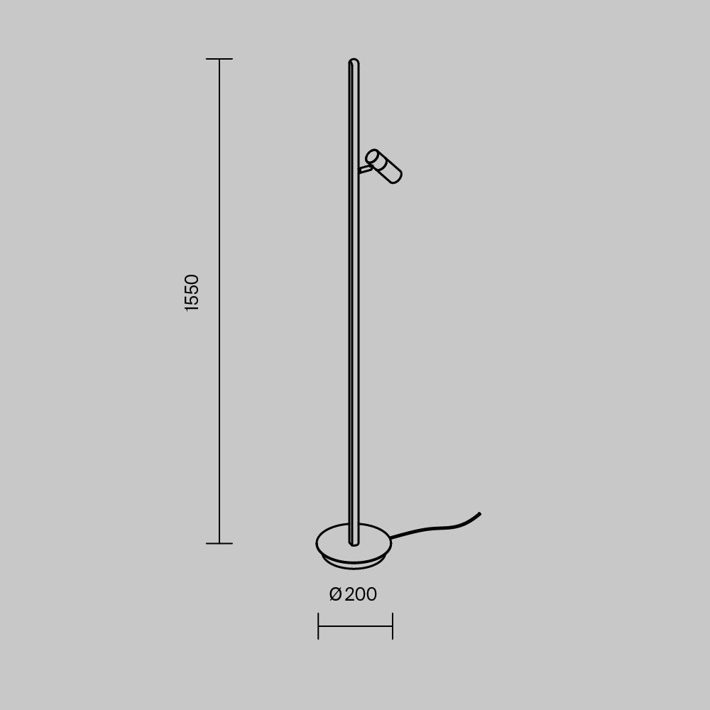 Lampa podłogowa Maytoni Thin IP20 x MOD395FL-L28B3K | Czarny