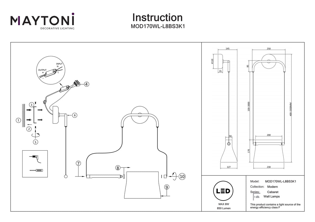 Lampa ścienna Maytoni Cabaret IP20 x MOD170WL-L8BS3K1 | Mosiądz