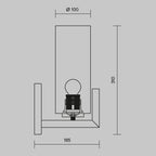 Lampa ścienna Maytoni Fortano IP20 1xE27 MOD089WL-01BS | Czarny i mosiądz