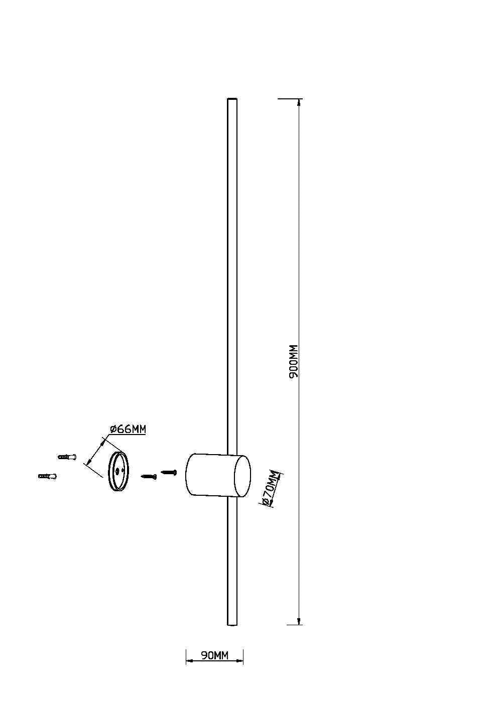 Lampa ścienna Maytoni Light stick IP20 x MOD237WL-L11BS3K | Mosiądz