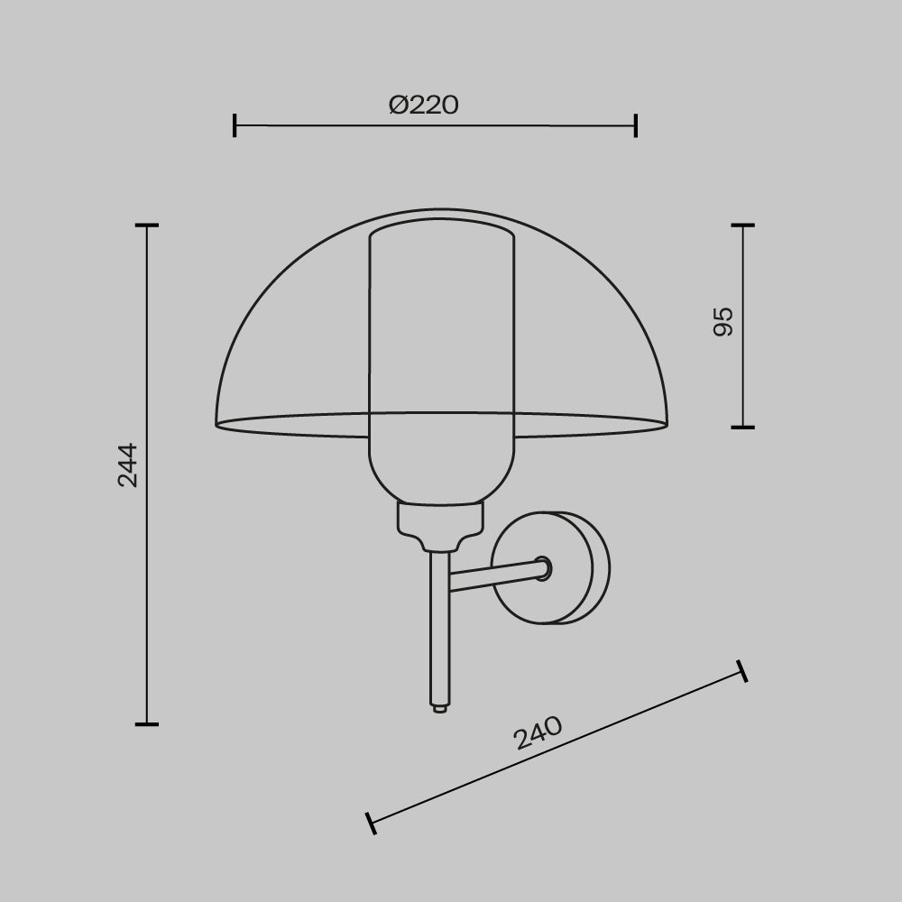 Lampa ścienna Maytoni Memory IP20 1xE14 MOD177WL-01B | Czarny