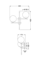 Lampa ścienna Maytoni Nostalgia IP20 2xE14 MOD050WL-02G | Czarno-złoty