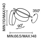 Lampa ścienna Maytoni Nuance IP20 x MOD180WL-L4B3K | Czarny