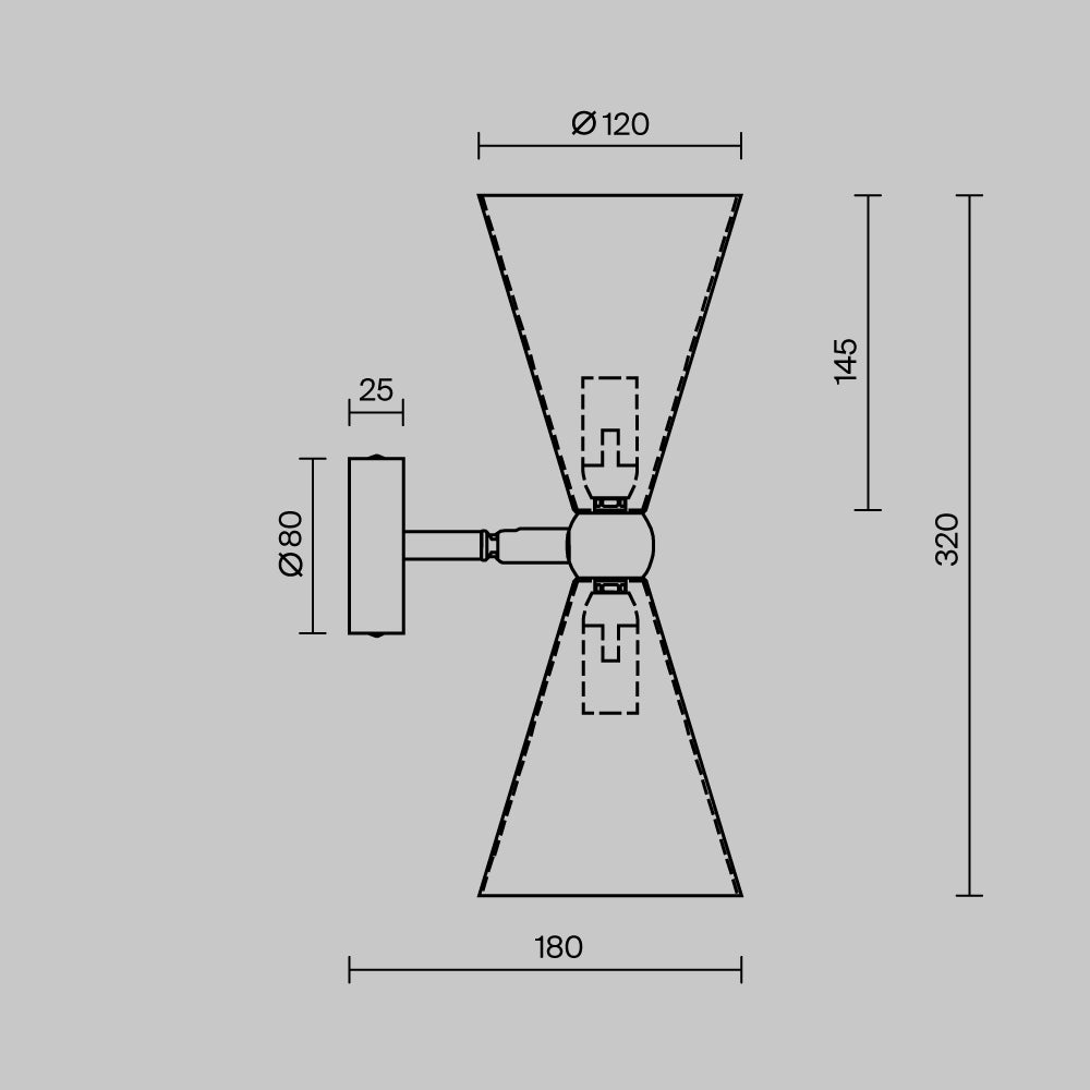 Lampa ścienna Maytoni Vesper IP20 2xE14 MOD108WL-02WG | Złoto