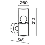 Lampa ścienna Outdoor Amas IP54 1xE27 O432WL-01GF | Grafit