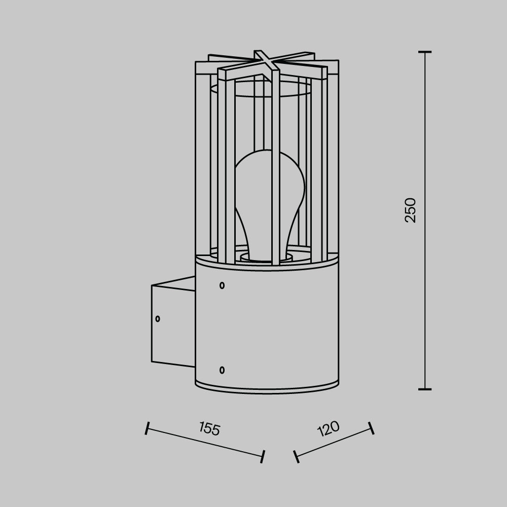 Lampa ścienna Outdoor Barrel IP54 1xE27 O453WL-01GF | Grafit
