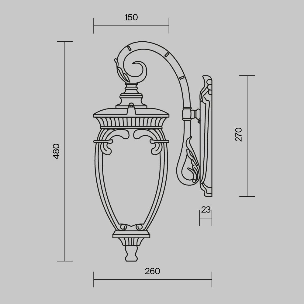 Lampa ścienna Outdoor Fleur IP44 1xE27 O414WL-01BZ | Brąz antyczny