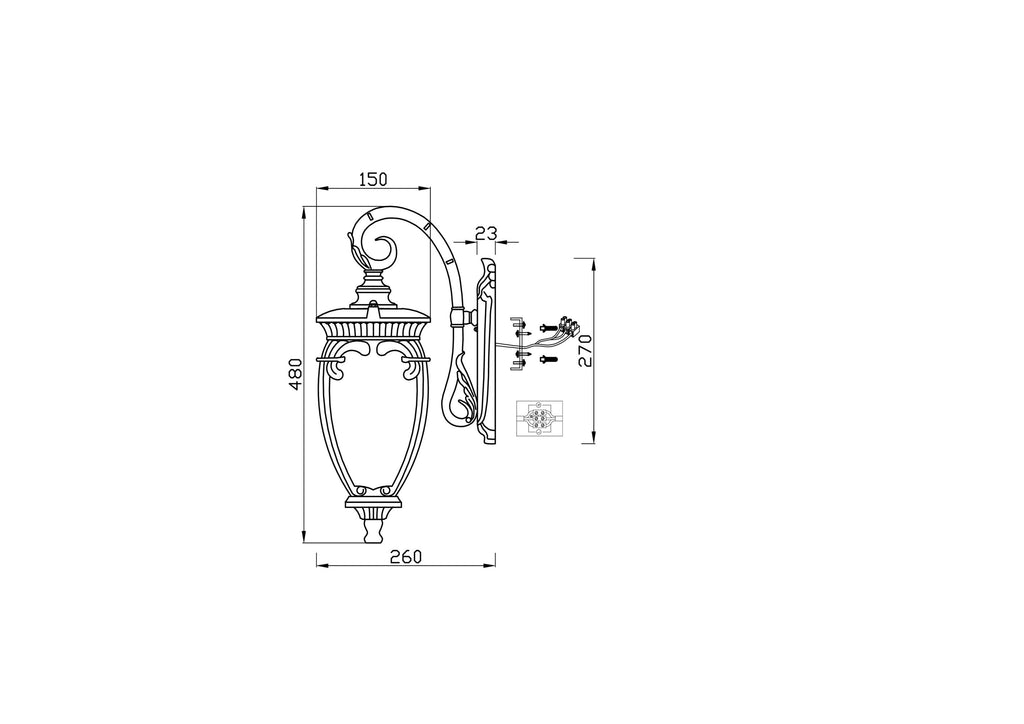 Lampa ścienna Outdoor Fleur IP44 1xE27 O414WL-01BZ | Brąz antyczny