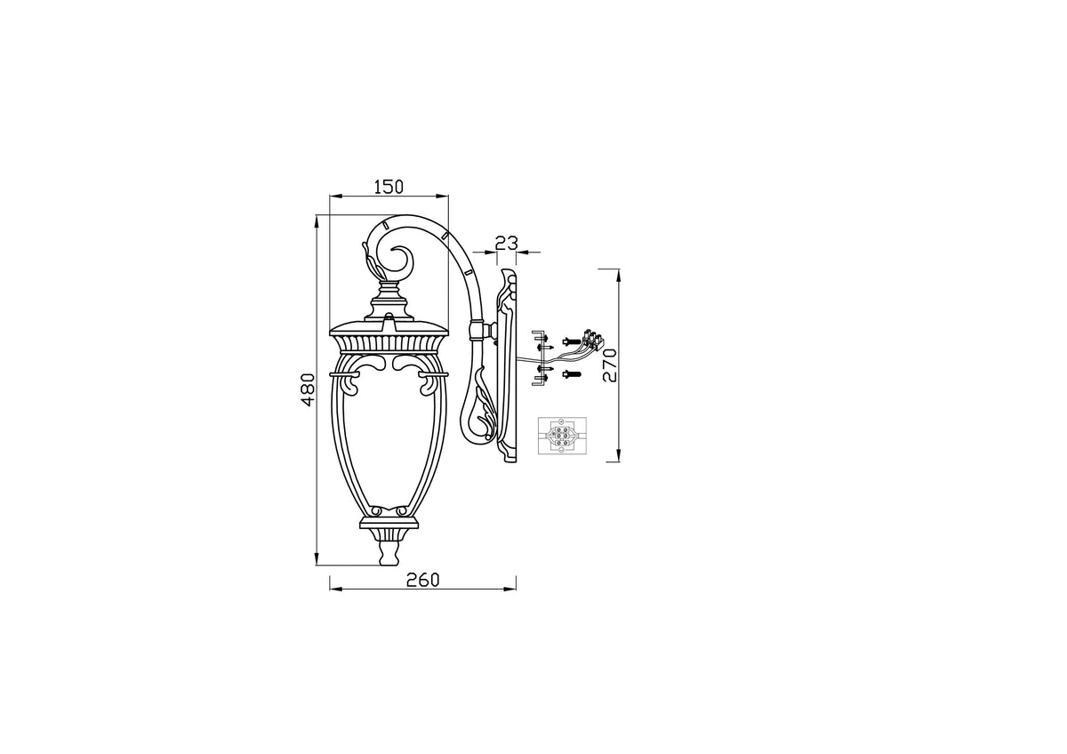 Lampa ścienna Outdoor Fleur IP44 1xE27 O414WL-01BZ | Brąz antyczny