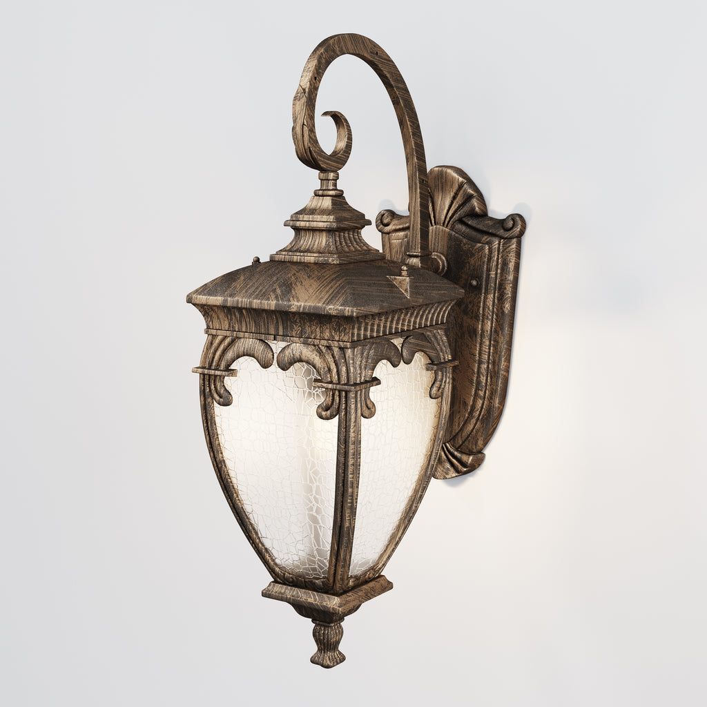Lampa ścienna Outdoor Fleur IP44 1xE27 O414WL-01GB | Czarny ze złotem