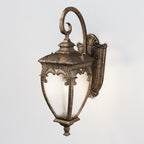 Lampa ścienna Outdoor Fleur IP44 1xE27 O414WL-01GB | Czarny ze złotem