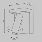 Lampa ścienna Technical Aron IP20 x C179WL-L7B2.7K-DE | Czarny