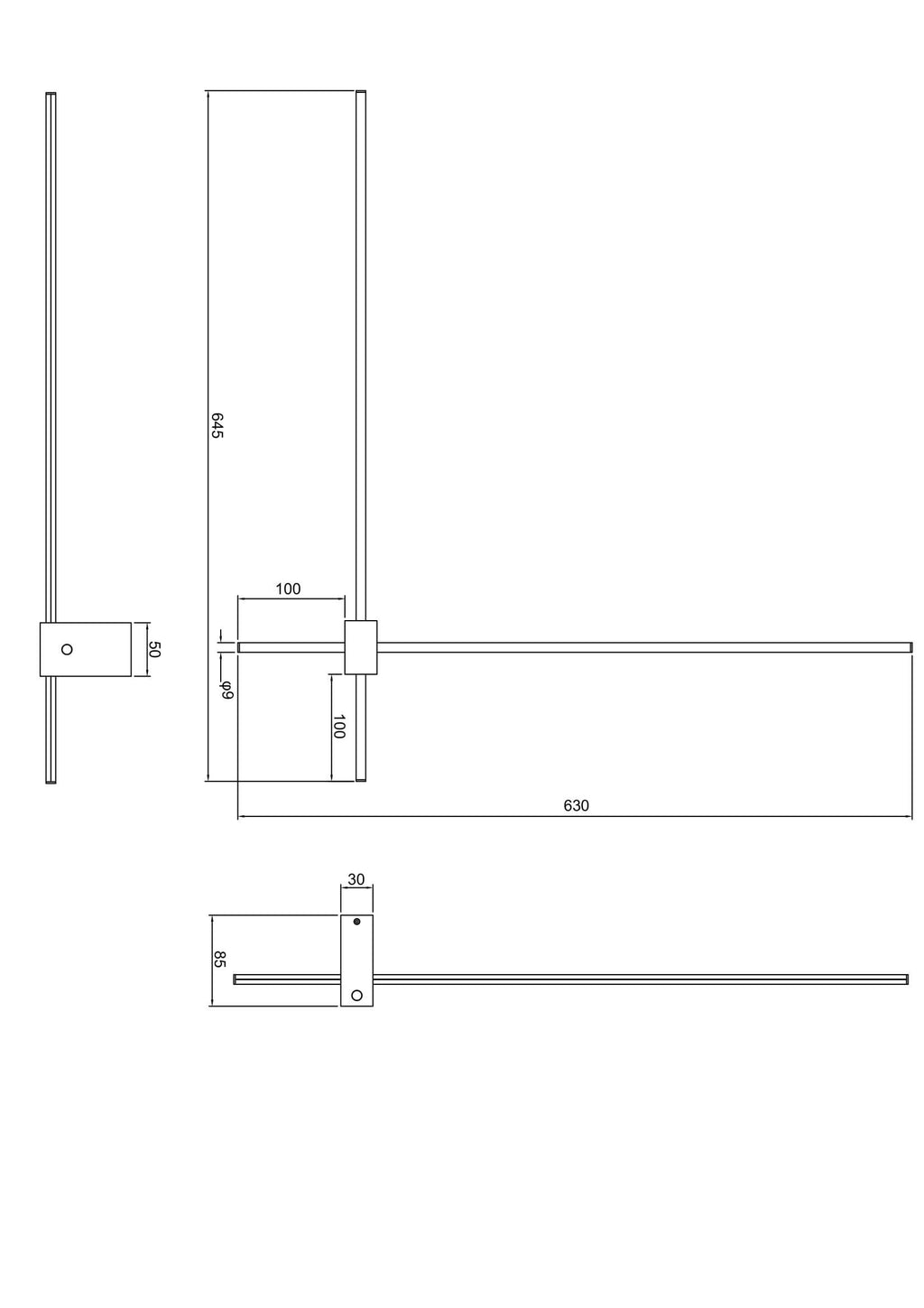 Lampa ścienna Technical Pars IP20 x C070WL-L12GB3K | Czarny