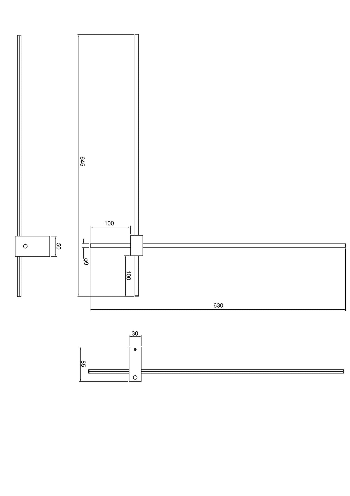 Lampa ścienna Technical Pars IP20 x C070WL-L12GB3K | Czarny