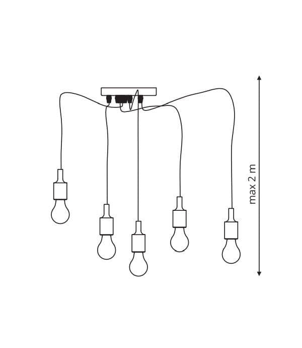 Lampa spider SOLETO 5 pająk