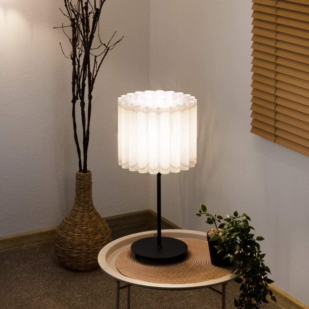 Lampa stołowa DUOLLA ARIA TL 70972 Biały/n/a 1xE27 średn.18cm