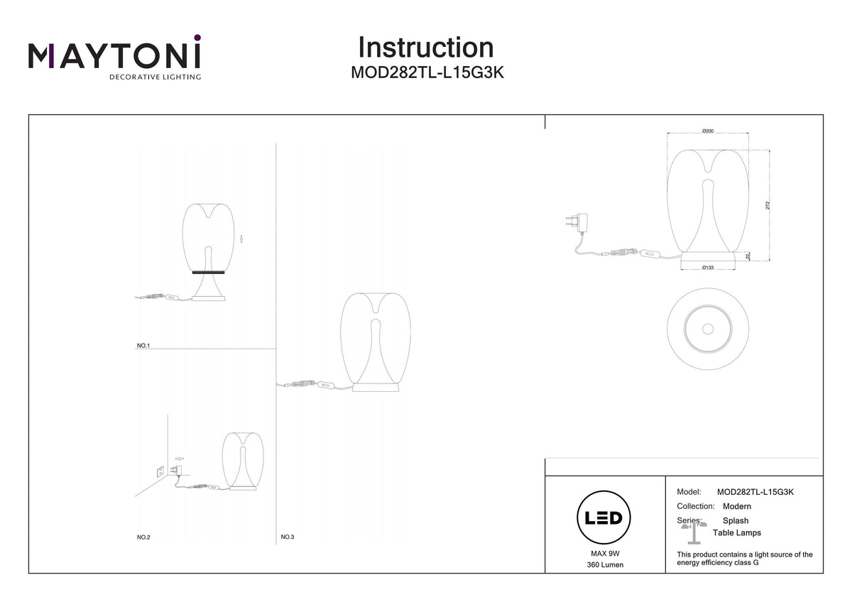 Lampa stołowa Maytoni Splash IP20 x MOD282TL-L15G3K | Złoto