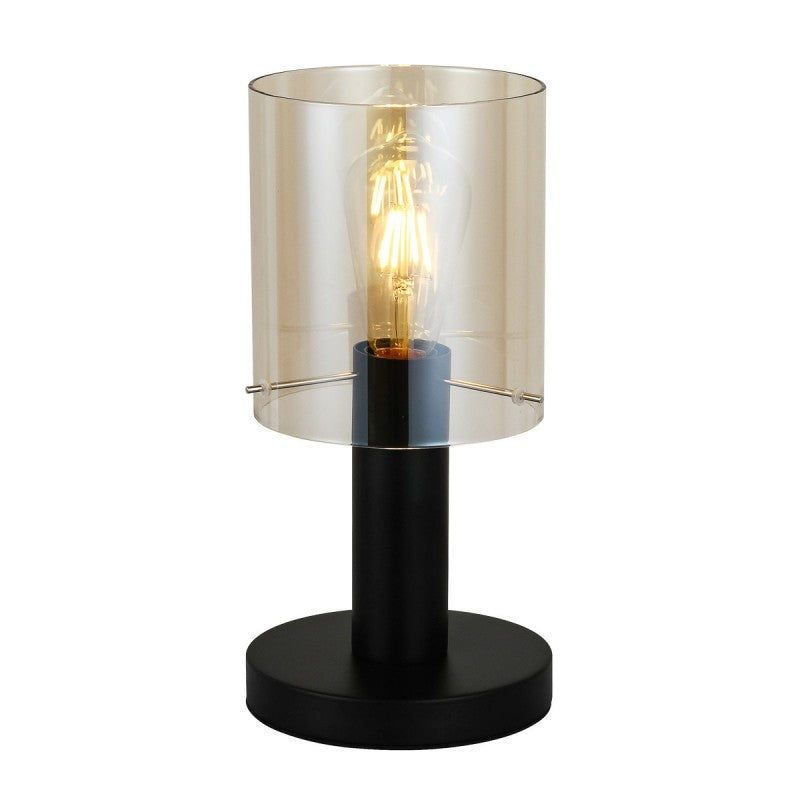 Lampa stołowa SARDO wys. 33cm E27 | czarny/dymiony