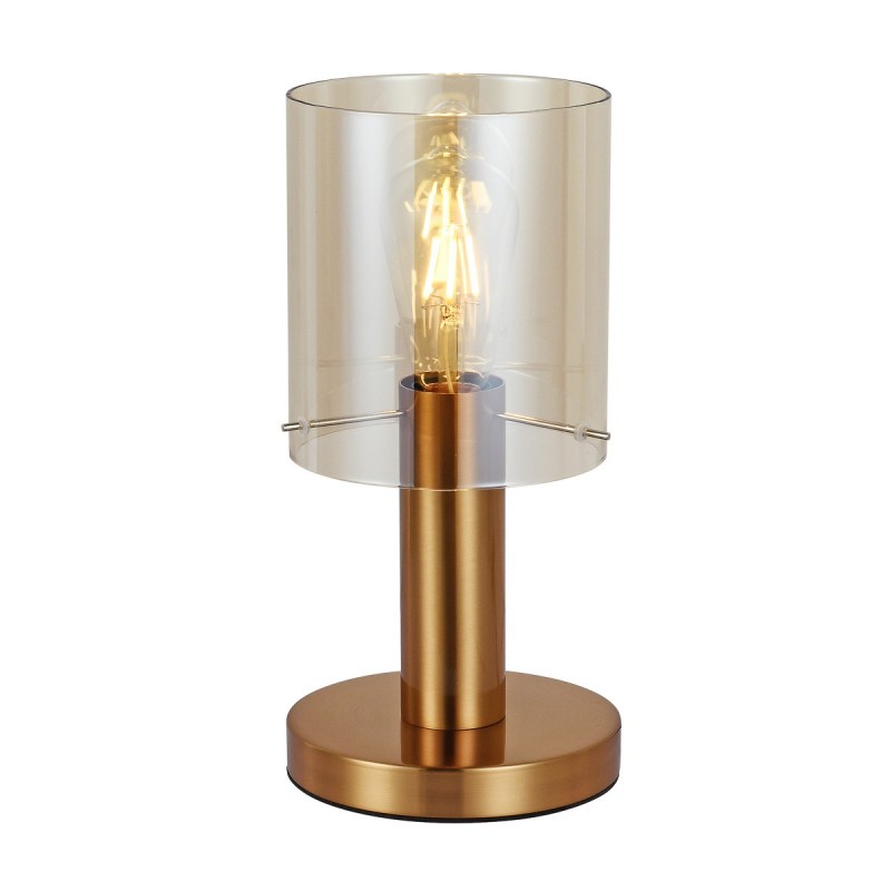 Lampa stołowa SARDO wys. 33cm E27 | mosiężny/dymiony