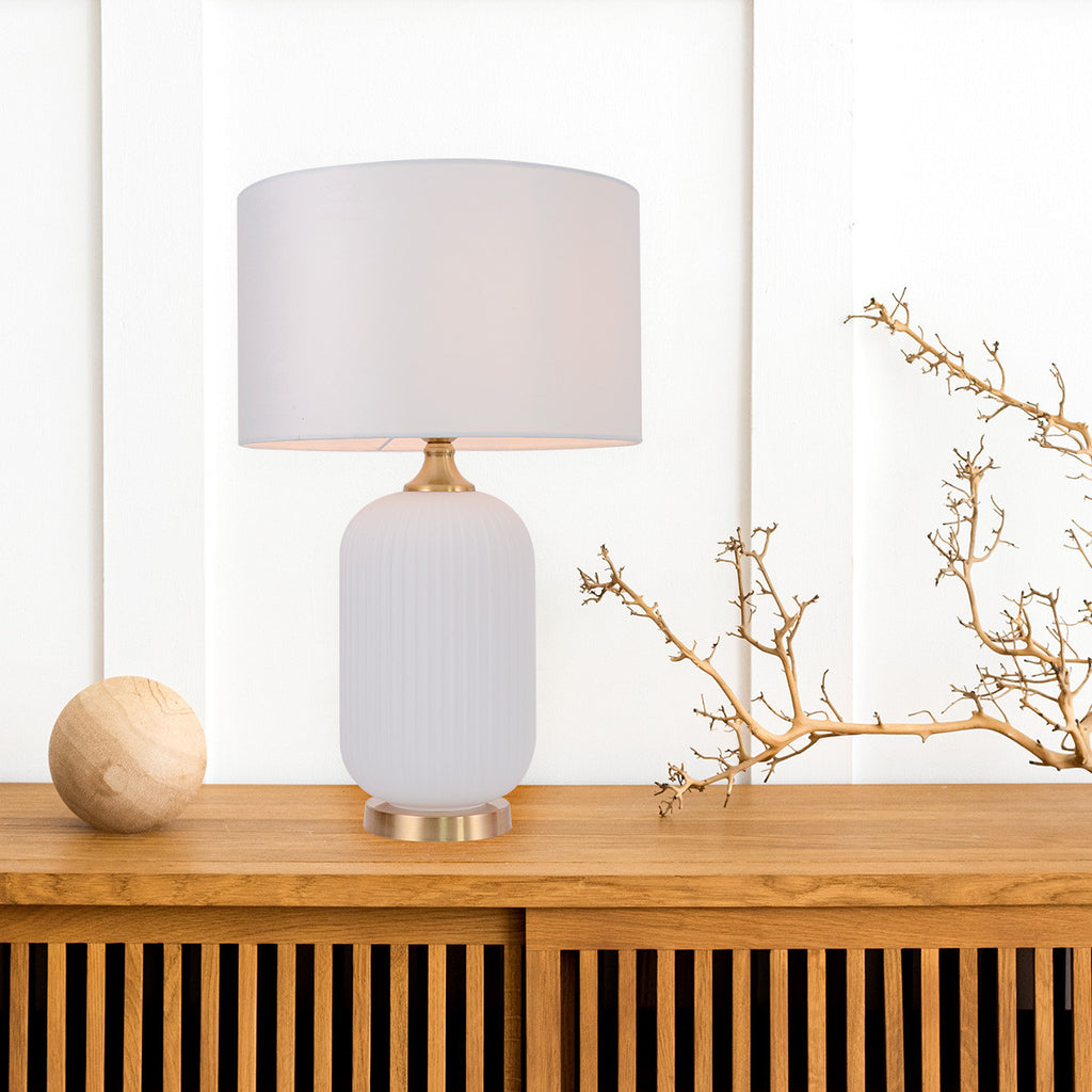 Lampa stołowa Tamiza 65 cm biała 1xE27