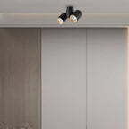 Lampa sufitowa BOSTON 2, czarna ze złotymi ringami, 2x50W GU10