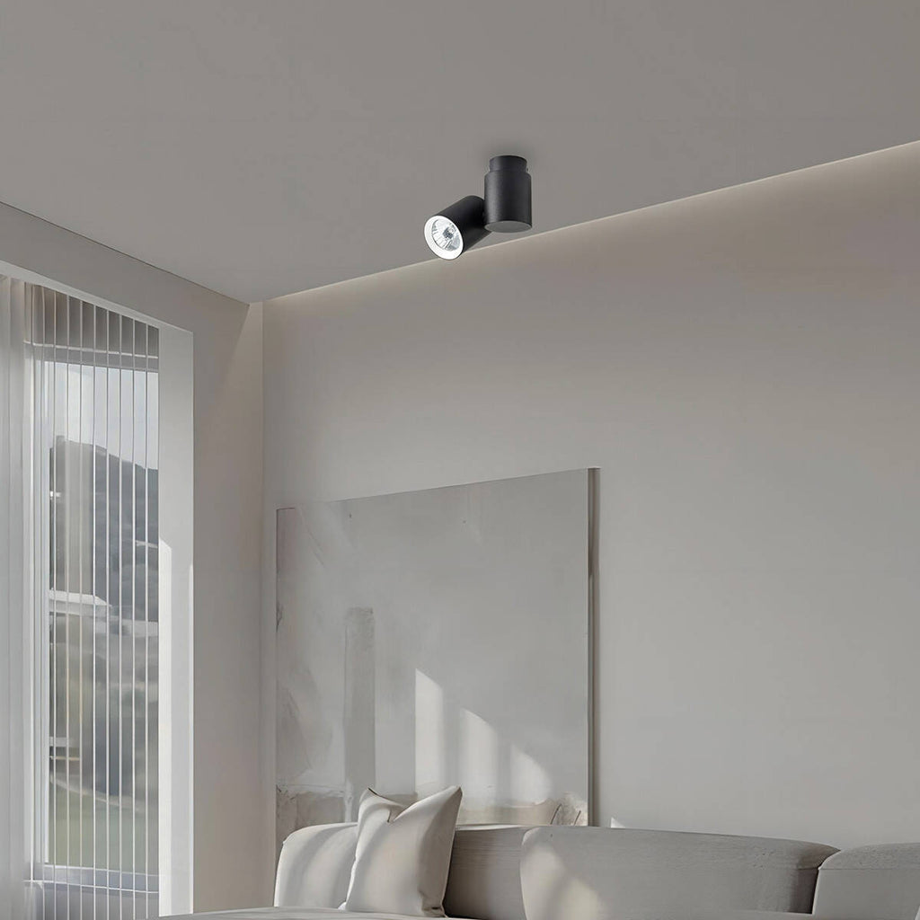 Lampa sufitowa BOSTON, czarna z białym ringiem, 1x50W GU10