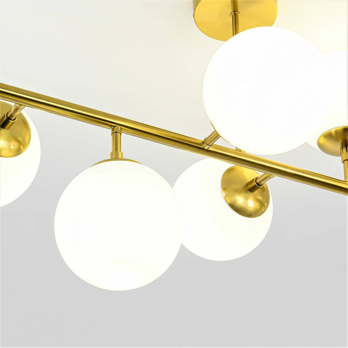 Lampa sufitowa DORADO 8, złota z białymi kloszami, 8x40W E14