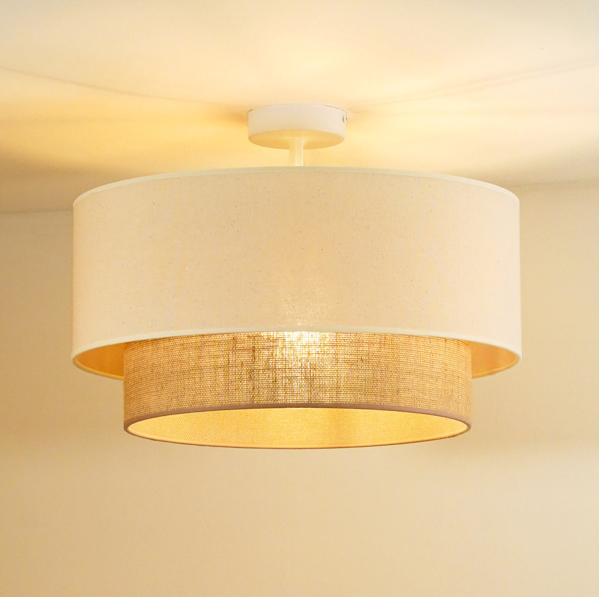 Lampa sufitowa DUOLLA BOHO 601078 beżowy/kremowy 1xE27 średn.45cm