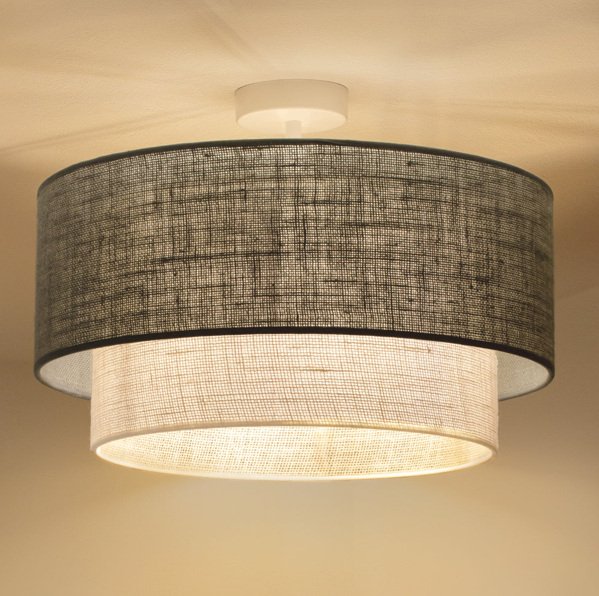 Lampa sufitowa DUOLLA BOHO 751227 szary/biały 1xE27 średn.45cm