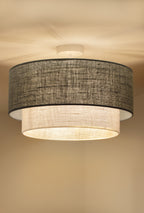 Lampa sufitowa DUOLLA BOHO 751227 szary/biały 1xE27 średn.45cm