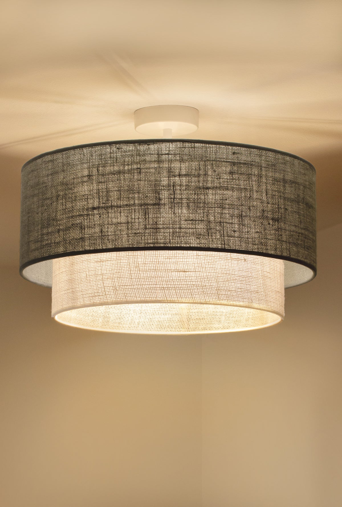 Lampa sufitowa DUOLLA BOHO 751227 szary/biały 1xE27 średn.45cm