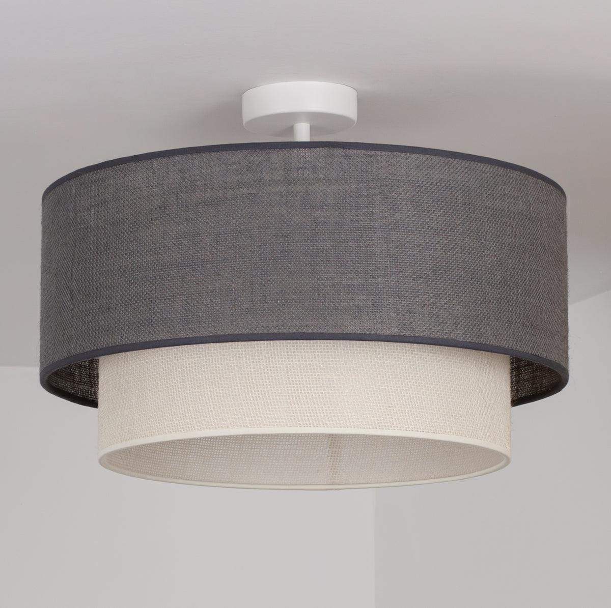 Lampa sufitowa DUOLLA BOHO 751227 szary/biały 1xE27 średn.45cm
