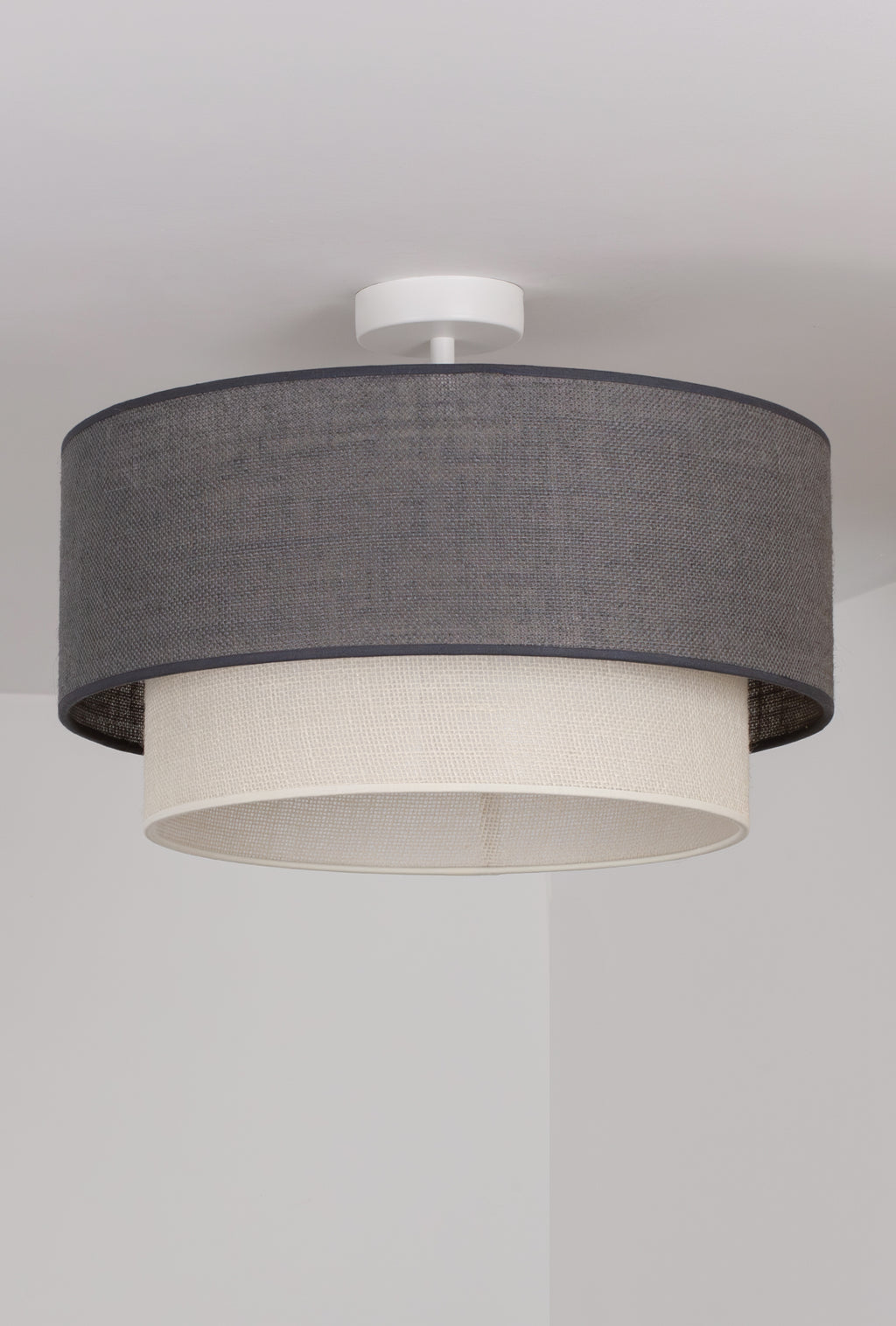 Lampa sufitowa DUOLLA BOHO 751227 szary/biały 1xE27 średn.45cm