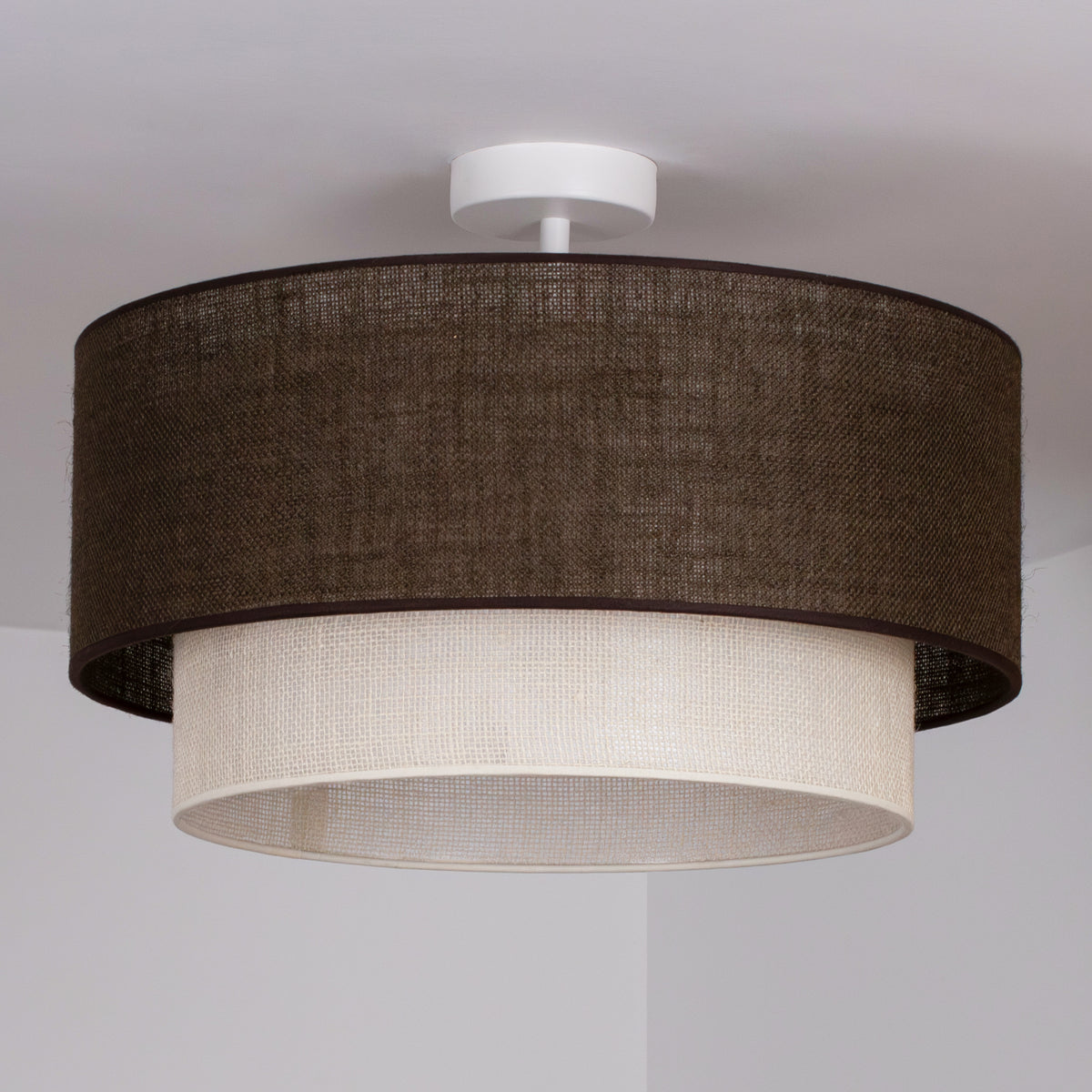 Lampa sufitowa DUOLLA BOHO 751289 brązowy/biały 1xE27 średn.45cm
