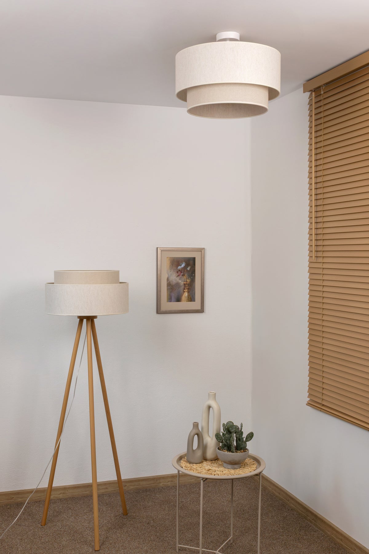 Lampa sufitowa DUOLLA BOHO 751555 beżowy/kremowy 1xE27 średn.45cm