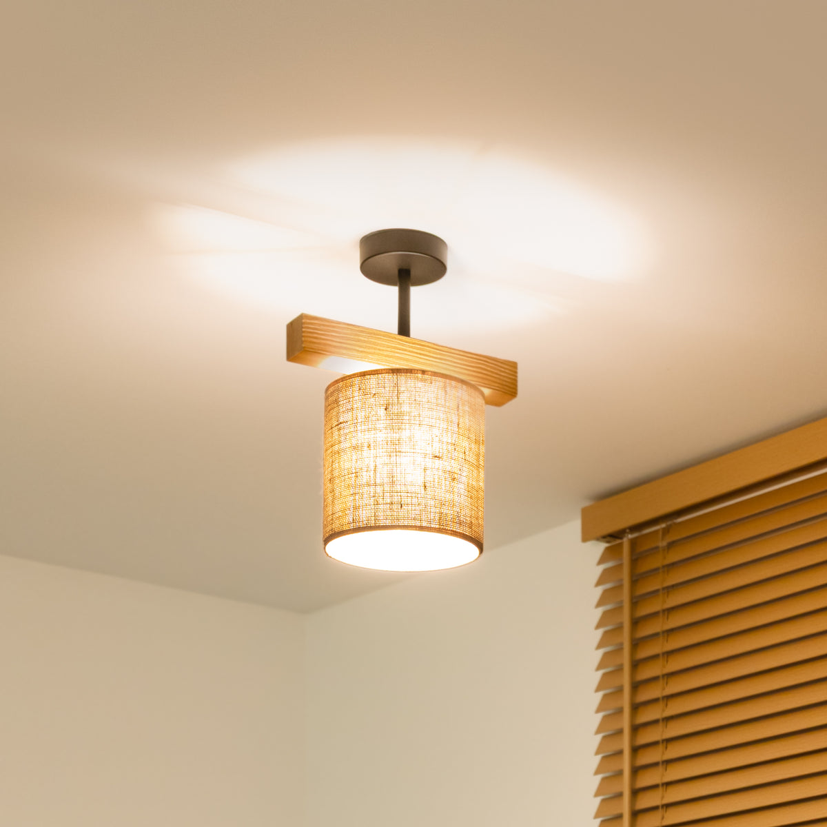 Lampa sufitowa DUOLLA FOREST 753542 Brązowy/naturalny 1xE27 średn.17cm