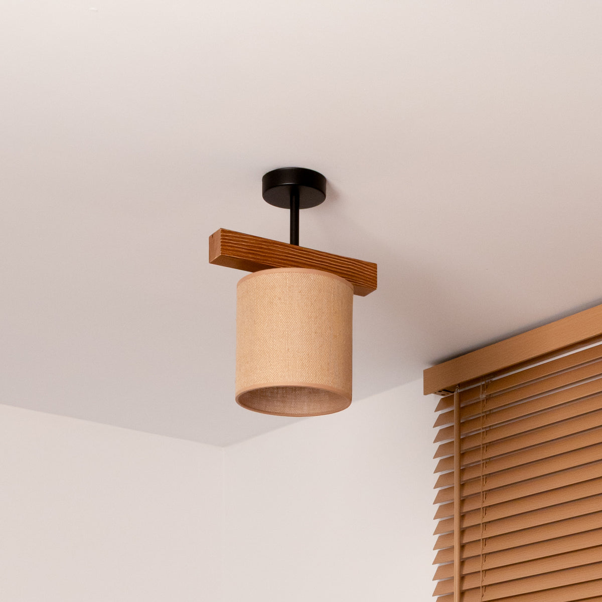 Lampa sufitowa DUOLLA FOREST 753542 Brązowy/naturalny 1xE27 średn.17cm