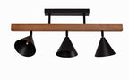 Lampa sufitowa DUOLLA IRONLINE METAL / DREWNO MAŁY STOŻEK CZARNY 70620 Czarny/Brązowy 3xE27 średn.14cm