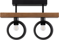 Lampa sufitowa DUOLLA IRONLINE METAL / DREWNO RING BRĄZOWY 53818 Czarny/Brązowy 2xE27 średn.10cm