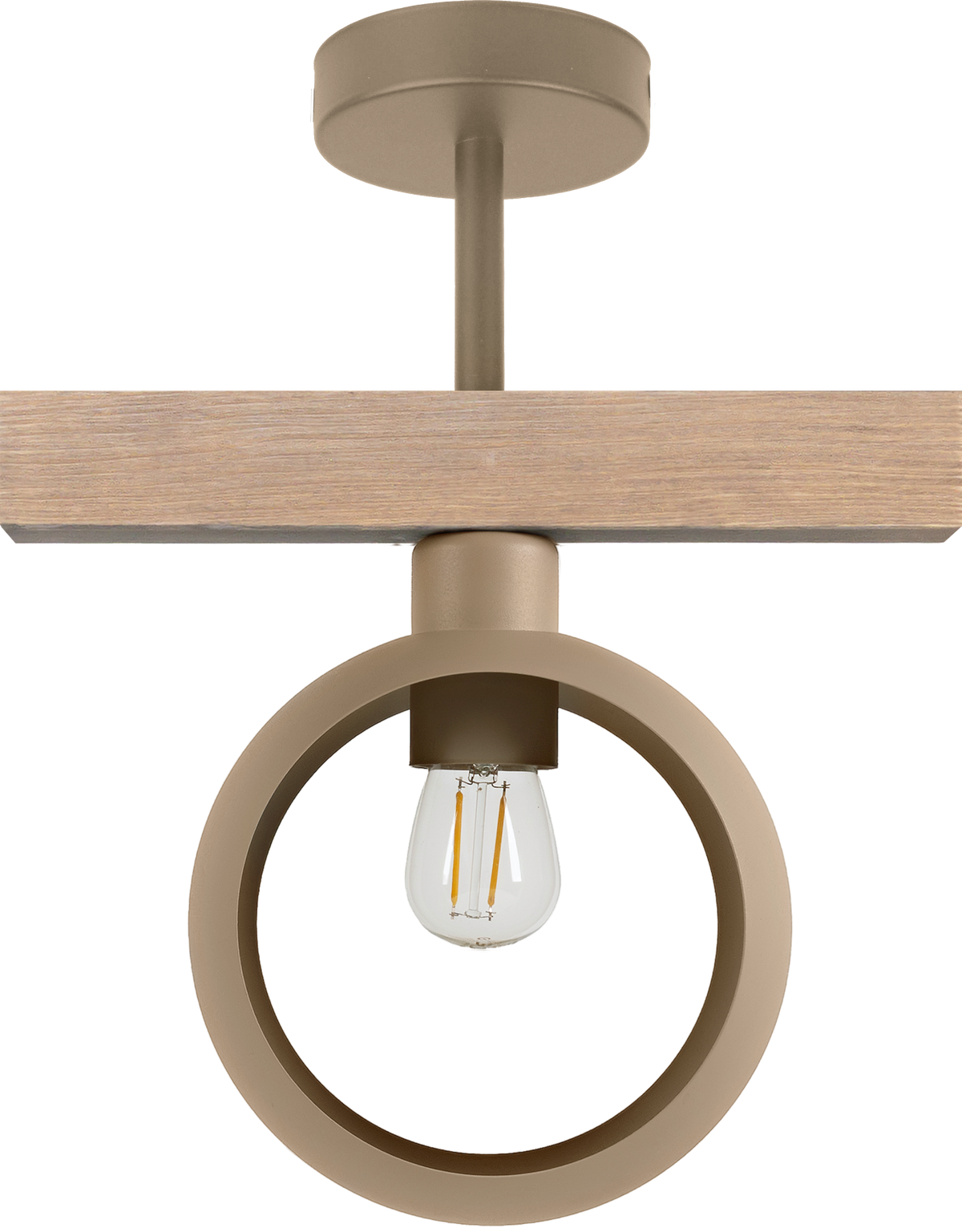 Lampa sufitowa DUOLLA IRONLINE METAL  RING BEŻOWY 53771 Beżowy/naturalny 1xE27 średn.10cm