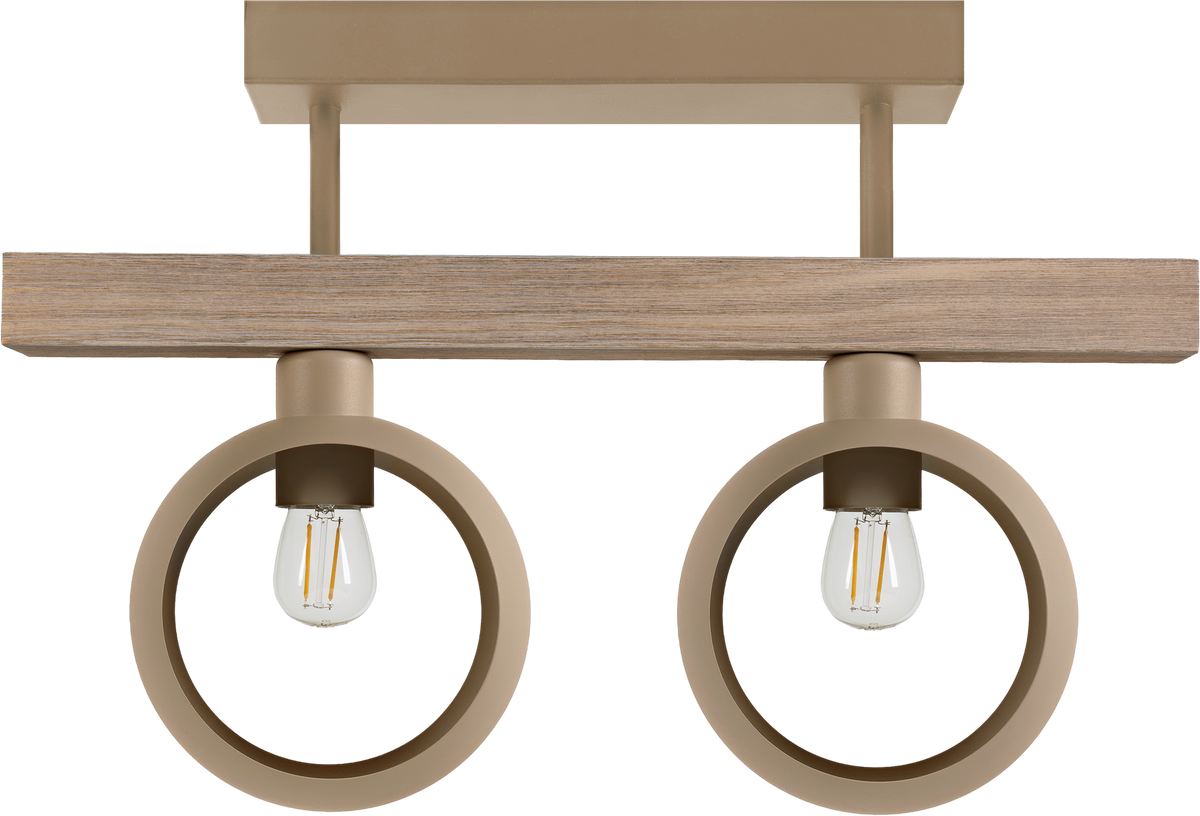 Lampa sufitowa DUOLLA IRONLINE METAL  RING BEŻOWY 53788 Beżowy/naturalny 2xE27 średn.10cm