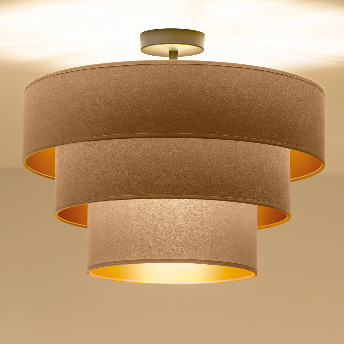 Lampa sufitowa DUOLLA LUNETA CAPPUCINO 750145 beżowy/złoty 1xE27 średn.45cm