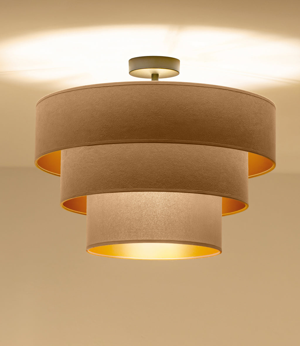 Lampa sufitowa DUOLLA LUNETA CAPPUCINO 750145 beżowy/złoty 1xE27 średn.45cm